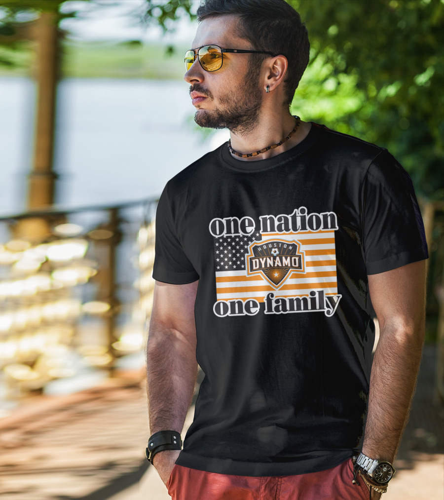 One Nation One Family Houston Dynamo American Flag T-Shirt
