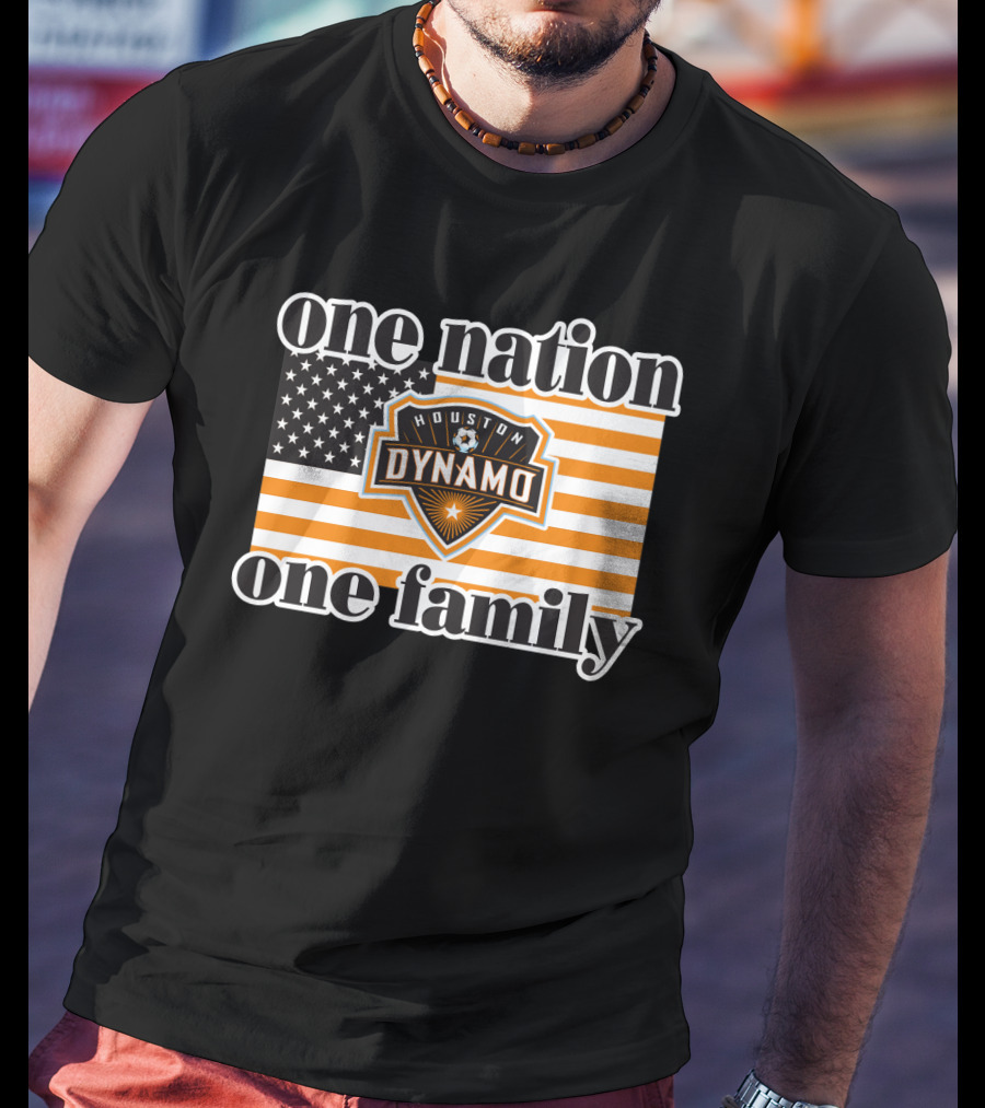 One Nation One Family Houston Dynamo American Flag T-Shirt