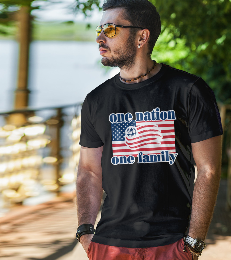 One Nation One Family New England Revolution Soccer Flag T-Shirt