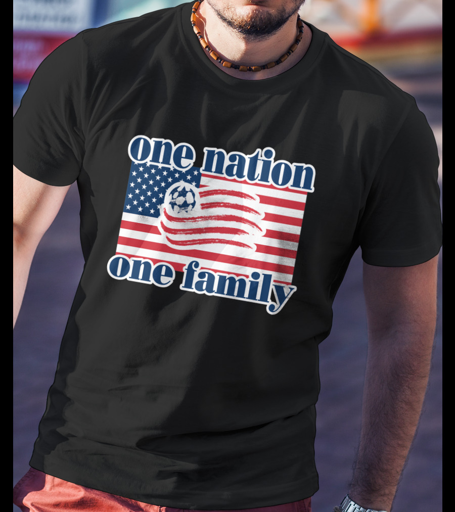 One Nation One Family New England Revolution Soccer Flag T-Shirt