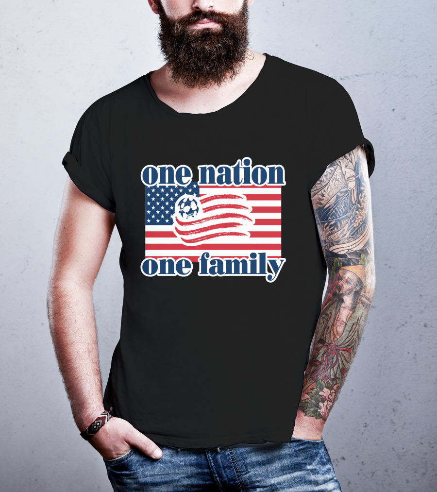 One Nation One Family New England Revolution Soccer Flag T-Shirt