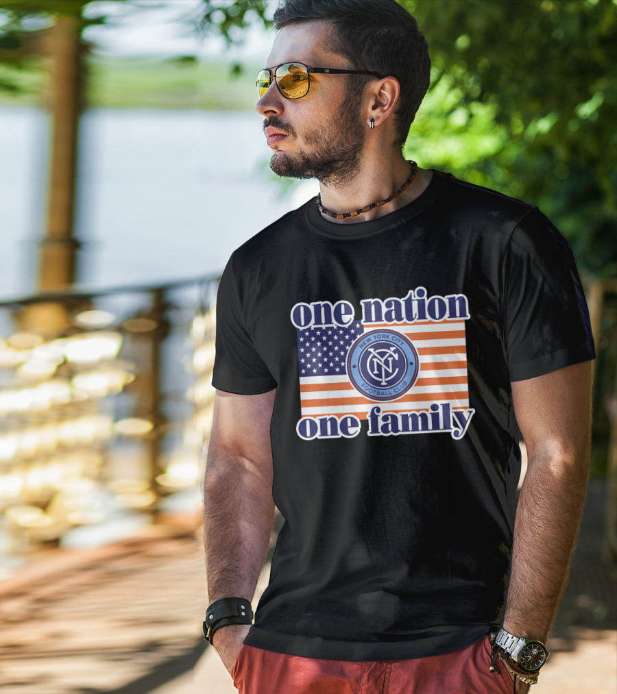 One Nation One Family New York City Football Club American Flag T-Shirt