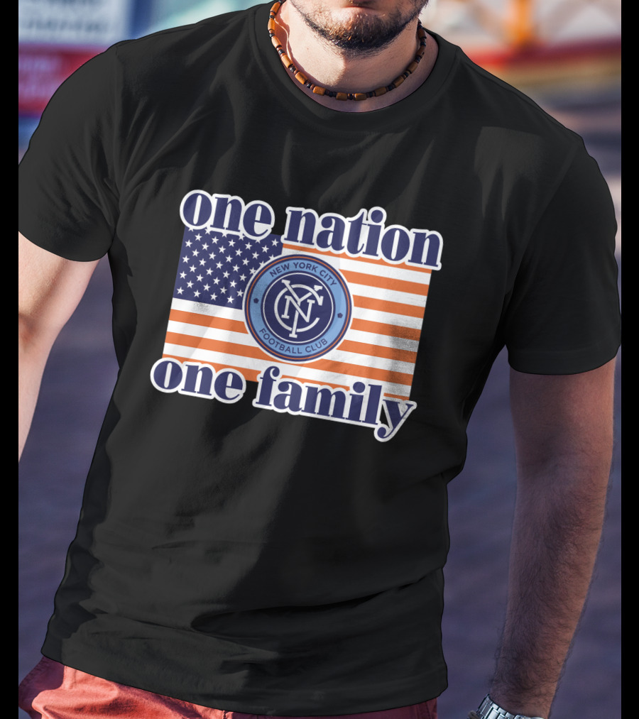 One Nation One Family New York City Football Club American Flag T-Shirt