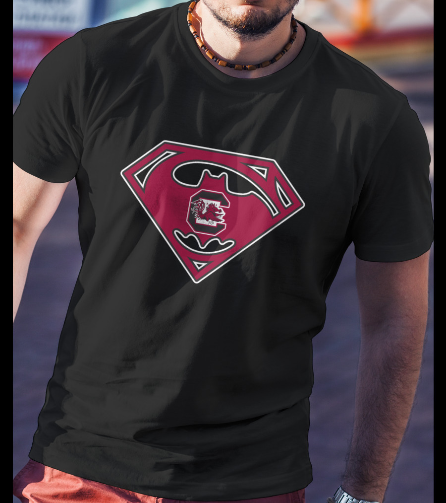 Superman Batman Logo South Carolina Gamecocks T-Shirt
