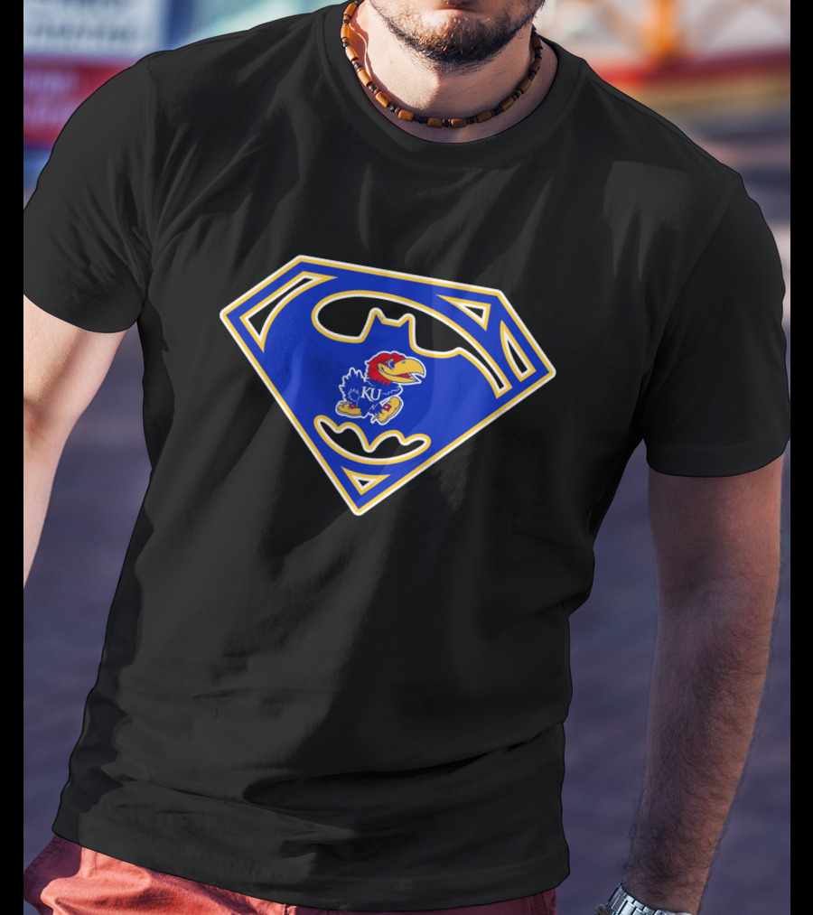 Kansas Jayhawks Superman Batman Symbol T-Shirt