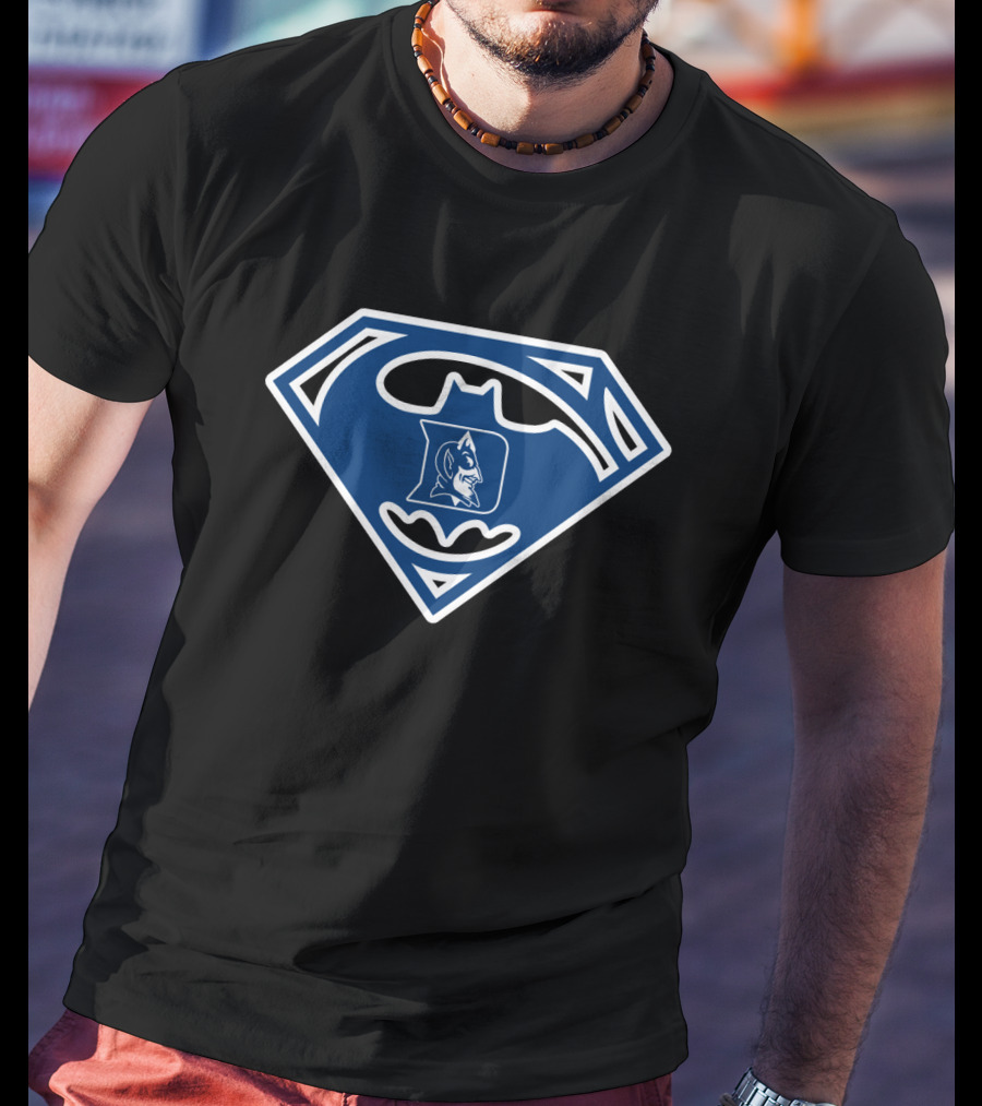 Duke Blue Devils Batman Superman Logo Fusion T-Shirt