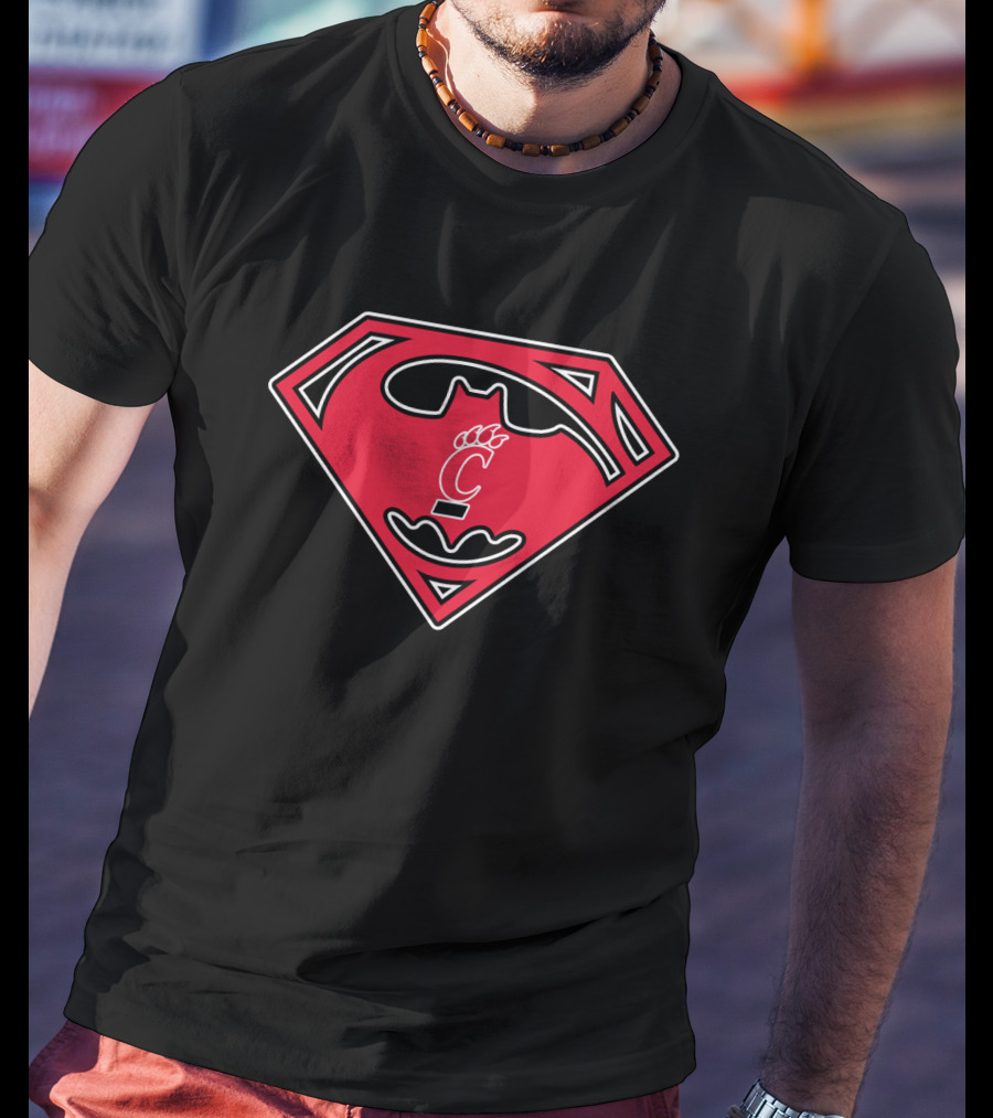 Cincinnati Bearcats Batman Superman Logo Mashup T-Shirt