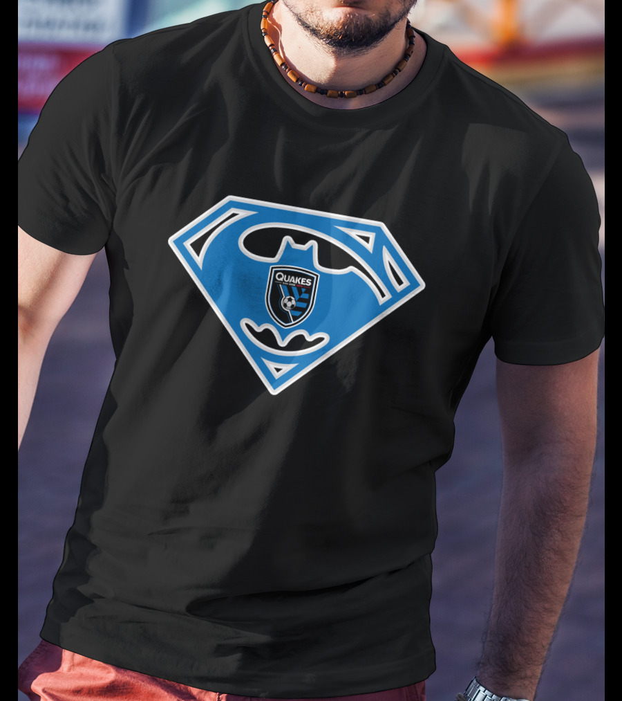 Quakes San Jose Earthquakes Logo In Iconic Superman Batman Shield T-Shirt