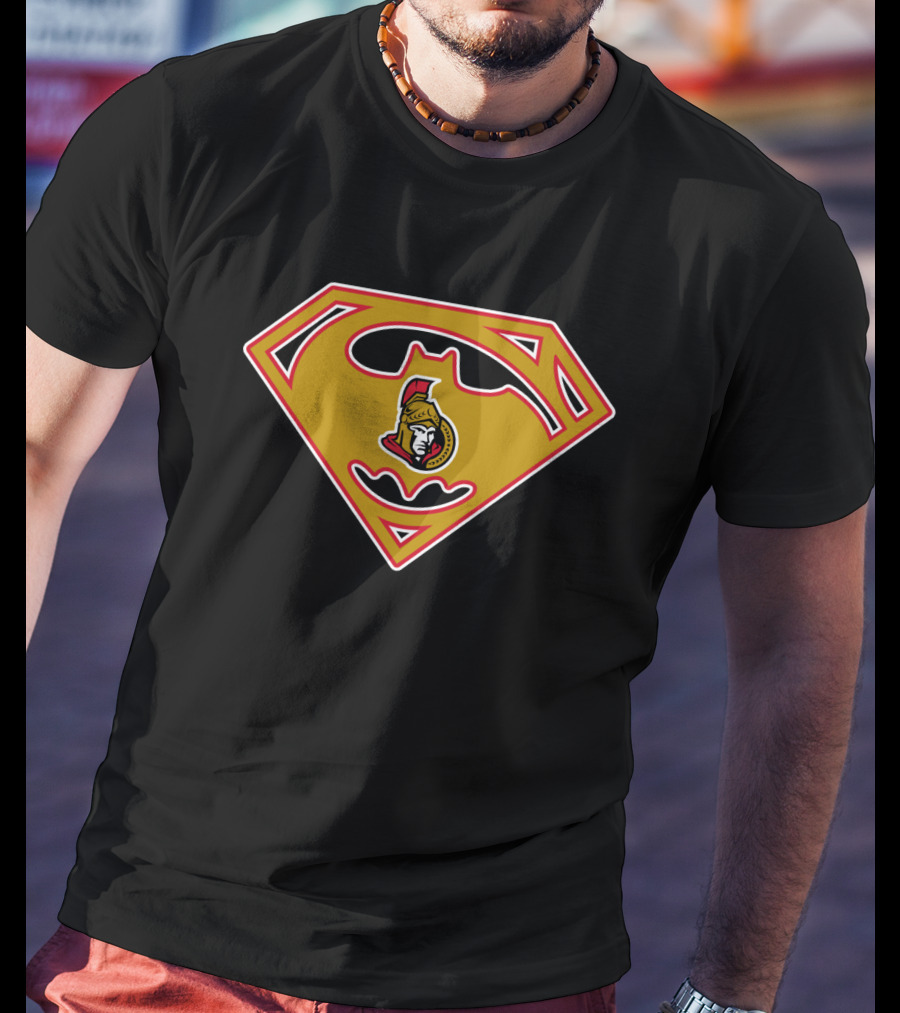 Ottawa Senators Batman Superman Logo Mashup 140 T-Shirt
