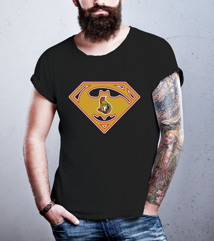 Ottawa Senators Batman Superman Logo Mashup 140 T-Shirt