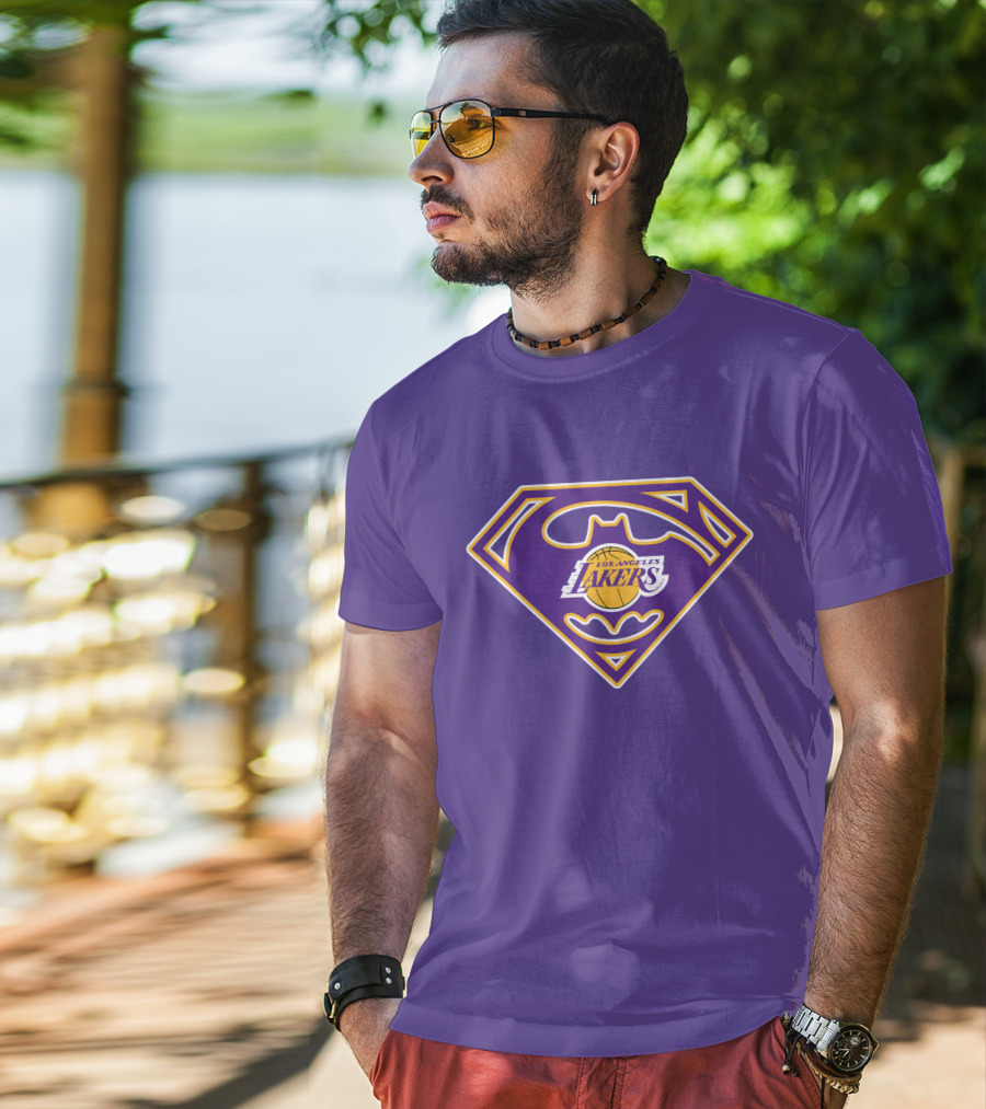 Superman Los Angeles Lakers Batman T-Shirt
