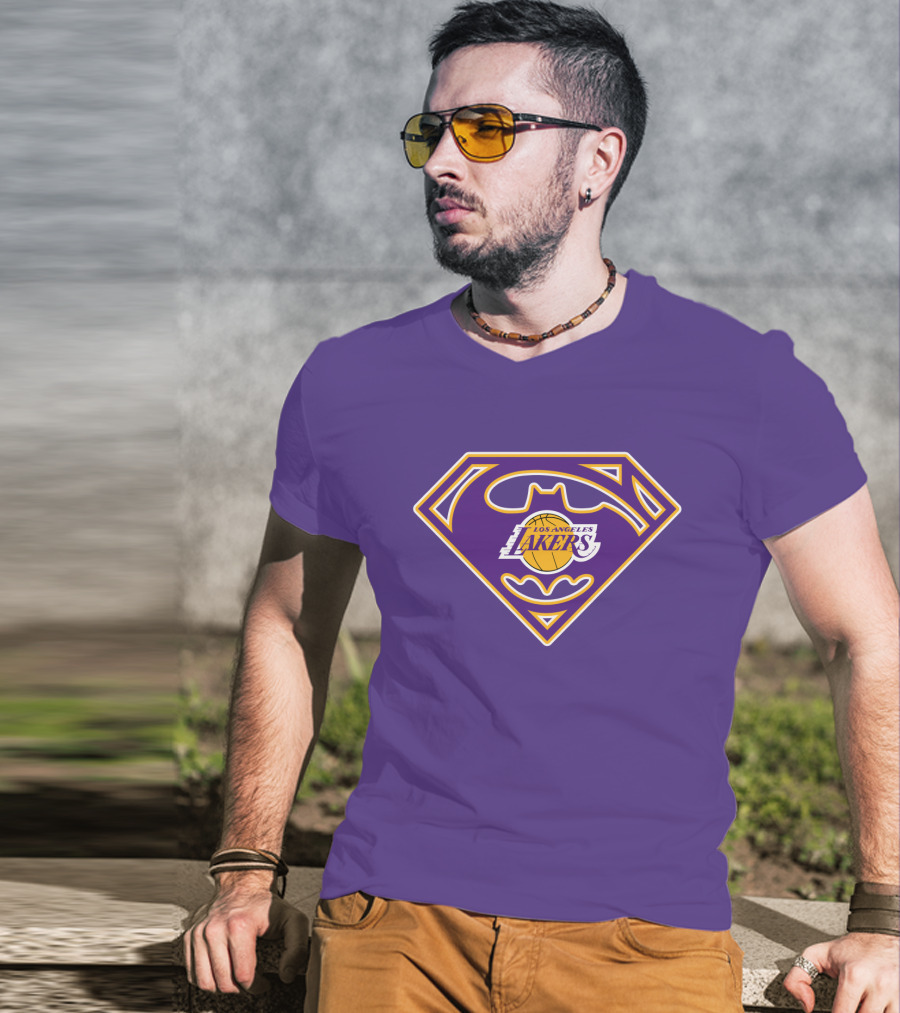 Superman Los Angeles Lakers Batman T-Shirt