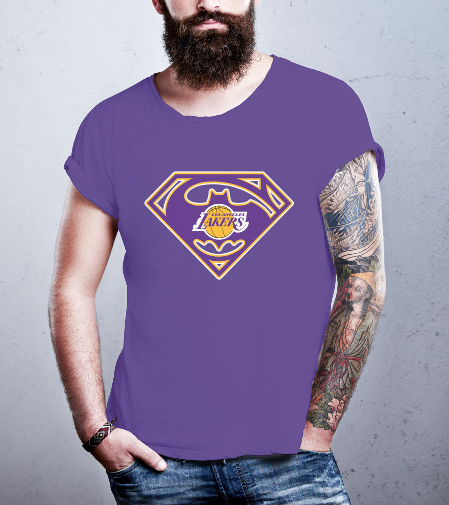 Superman Los Angeles Lakers Batman T-Shirt