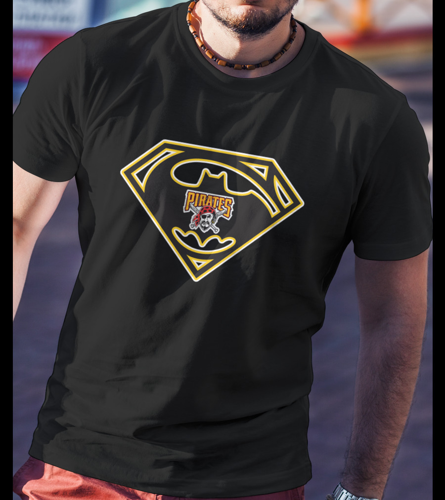 Superman Batman Pittsburgh Pirates Logo Remix T-Shirt