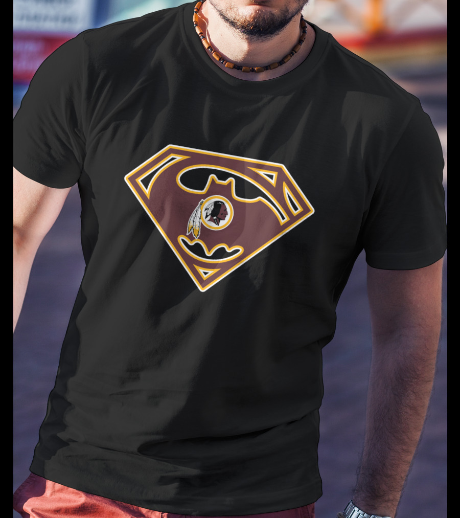 Washington Redskins Superman Batman Logo Mix T-Shirt