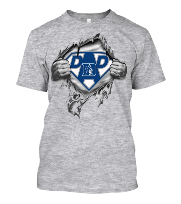 Duke Blue Devils Dad Superhero Logo Peeling T-Shirt