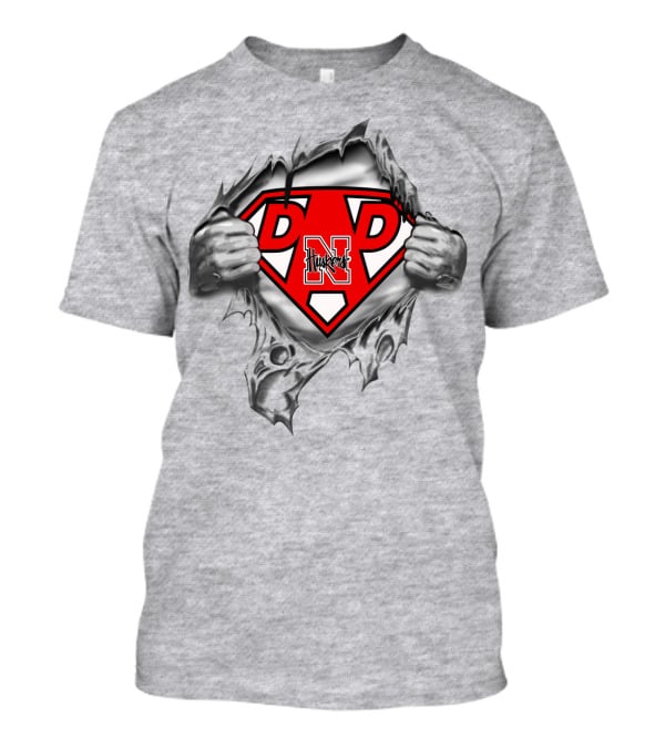 Pnp Huskers Superman Logo Rip With N Symbol And Hands T-Shirt
