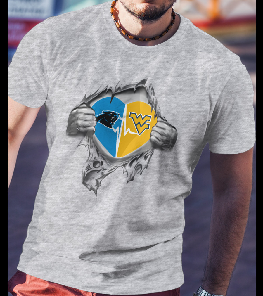 Panthers West Virginia Mountaineers Heartbeat T-Shirt