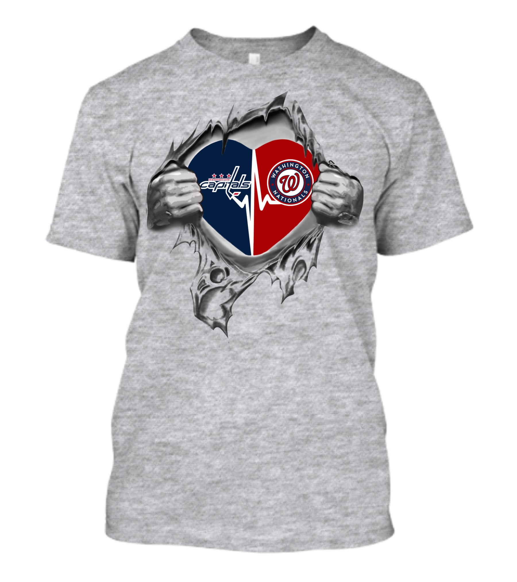 Capitals Nationals Heartbeat Loyalty Washington Passion T-Shirt