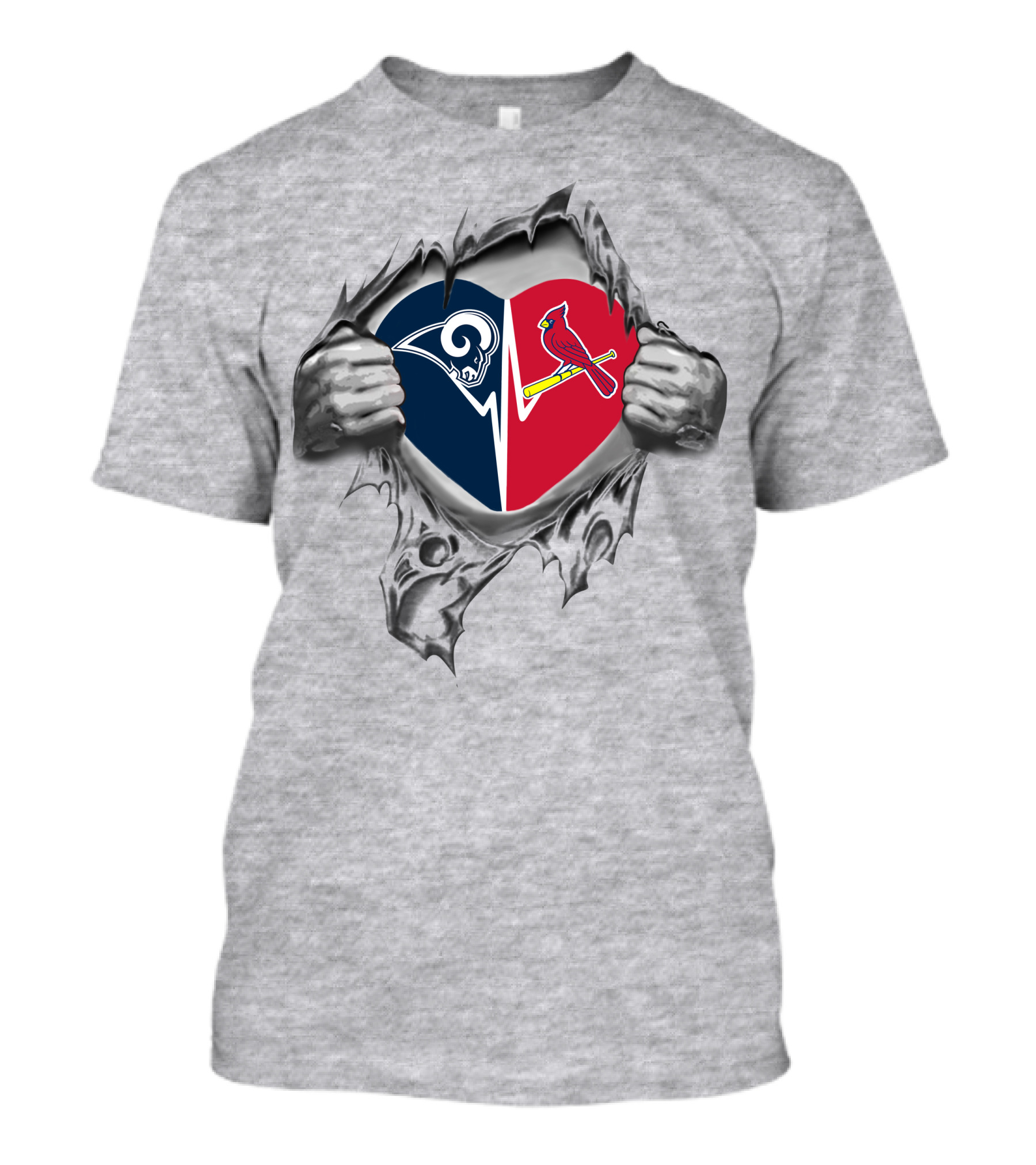 Rams Louis Cardinals Heart Logo Blend T-Shirt