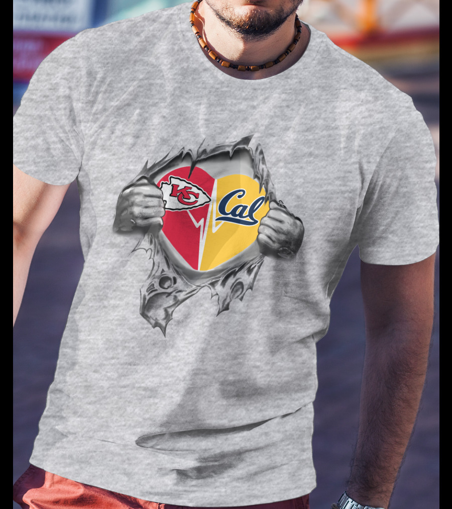 Chiefs Cal Heart Torn Open Revealing Loyalty T-Shirt