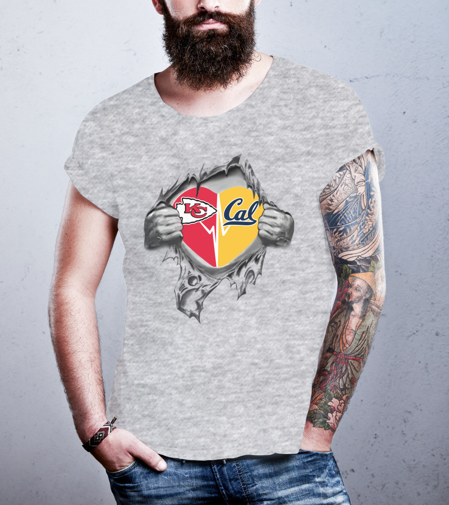 Chiefs Cal Heart Torn Open Revealing Loyalty T-Shirt