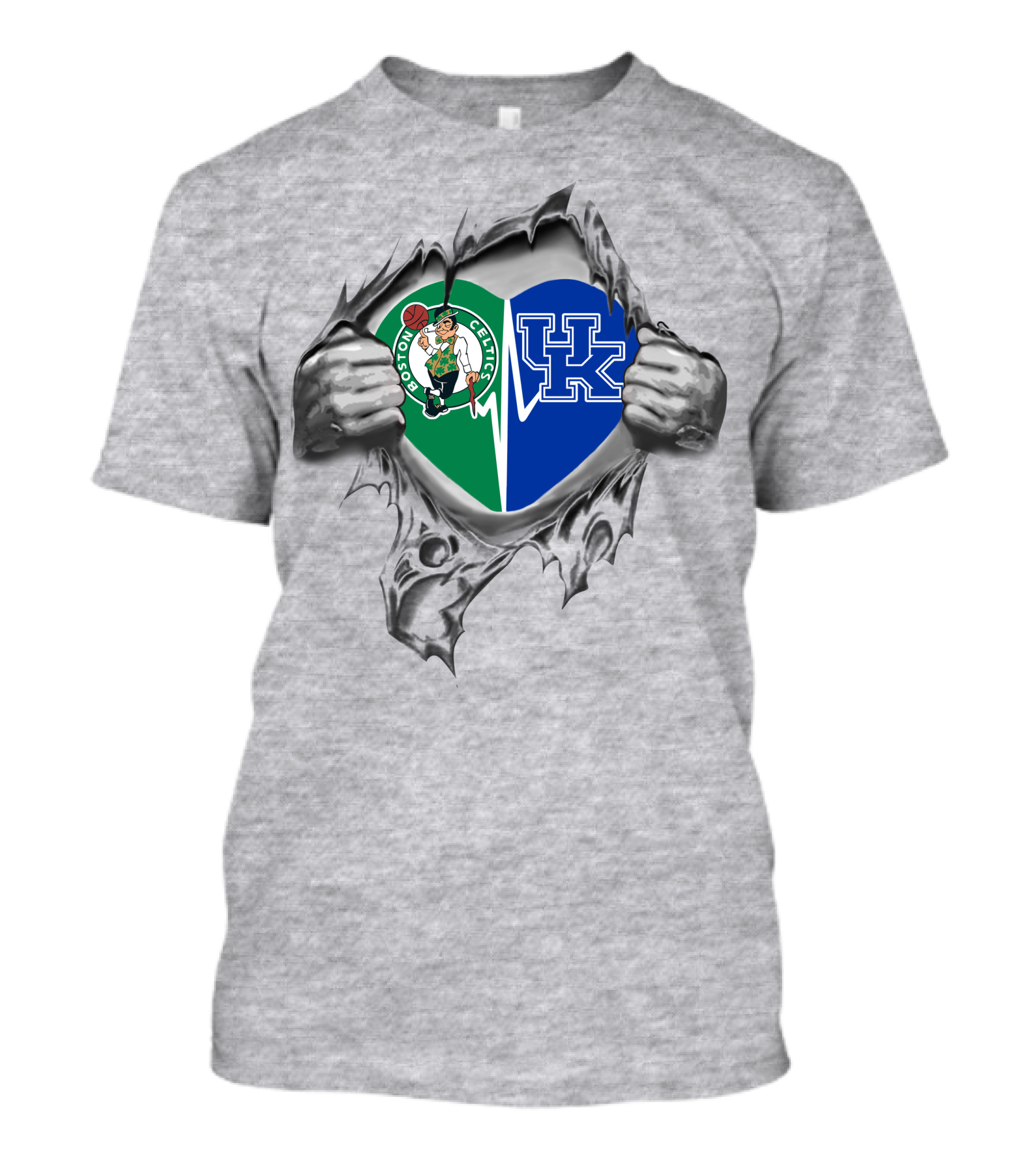 Boston Celtics Kentucky Wildcats Heart Made Of Loyalty T-Shirt