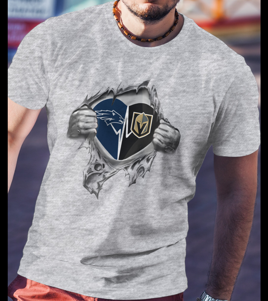 Knights Nevada Wolf Pack Heart Dual T-Shirt