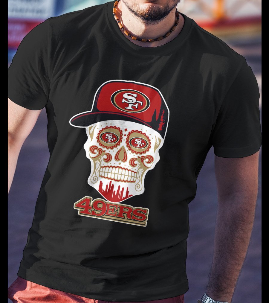 San Francisco 49ers Skull Sf Logo Baseball Cap Funny 49ers T-Shirt