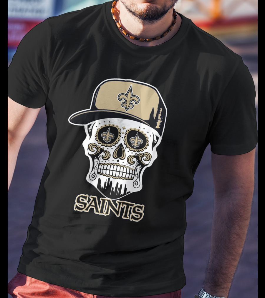 Saints Skull Fleur-De-Lis New Orleans Funny T-Shirt