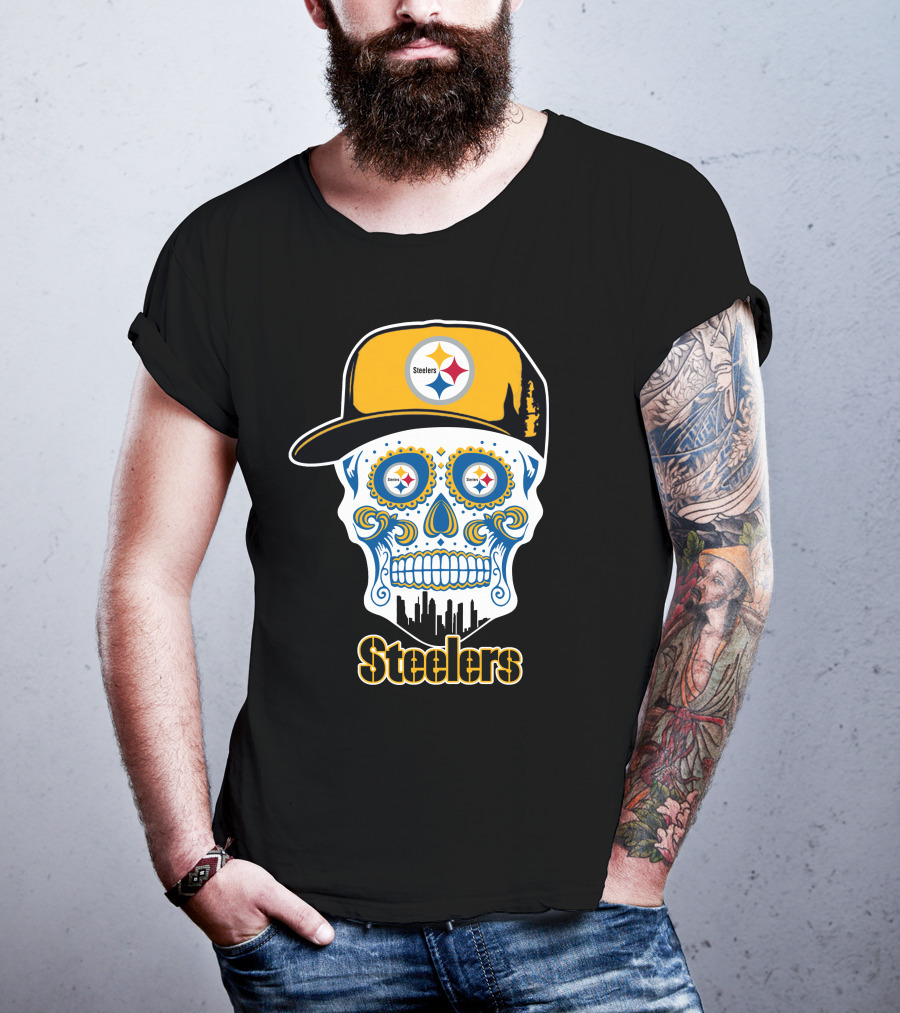 Steelers Skull Cap Pittsburgh Football Team T-Shirt