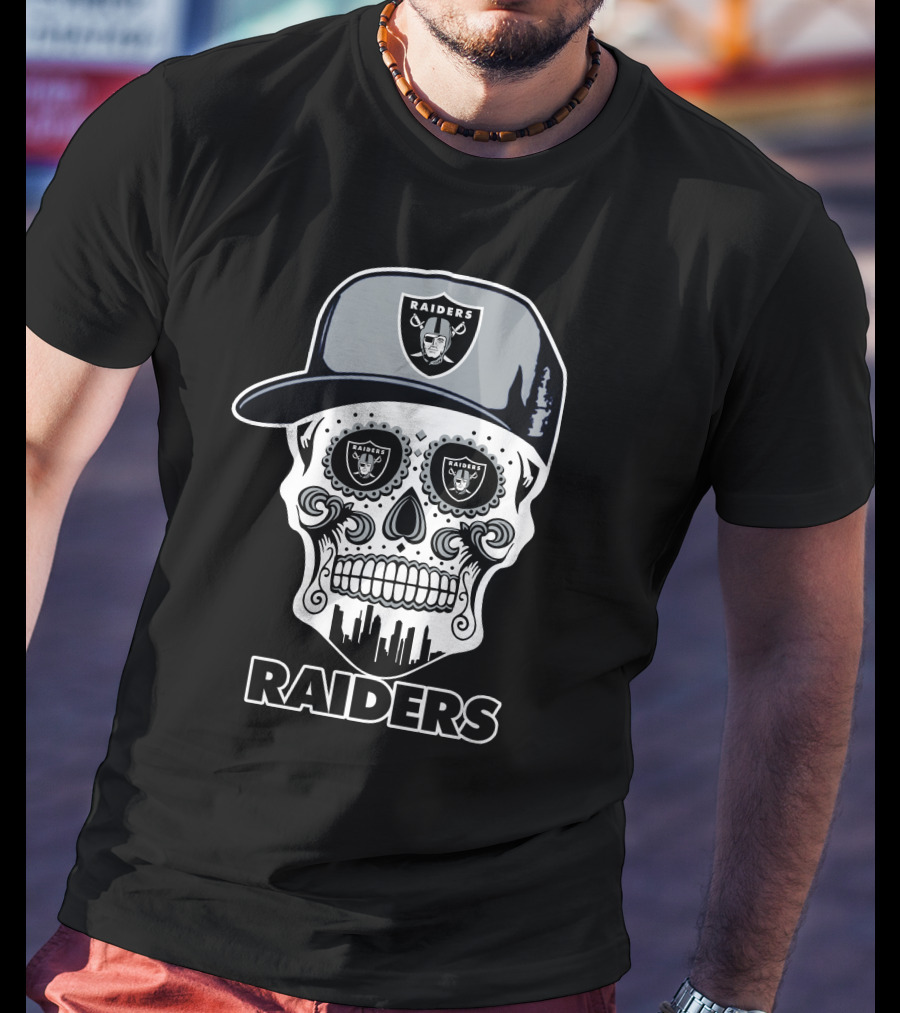 Las Vegas Raiders Skull Cap City Skyline Fun T-Shirt