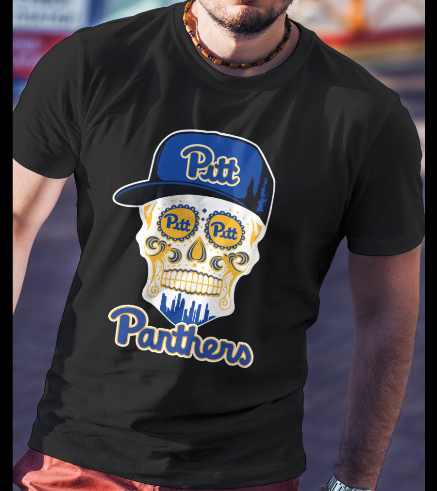 Pittsburgh Panthers Pitt Skull With Hat T-Shirt