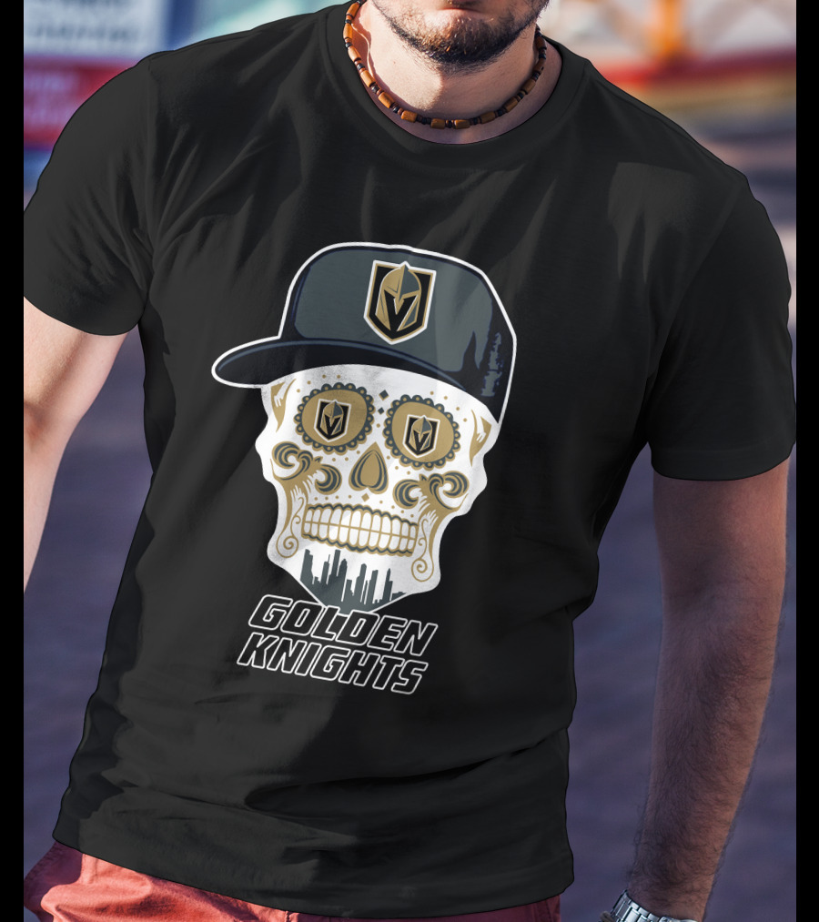 Golden Knights Skull Cap Logo Fun T-Shirt