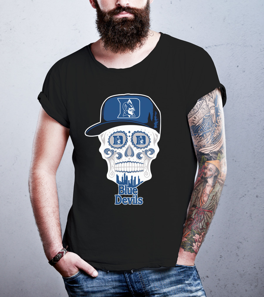 Duke Blue Devils Skull Hat T-Shirt