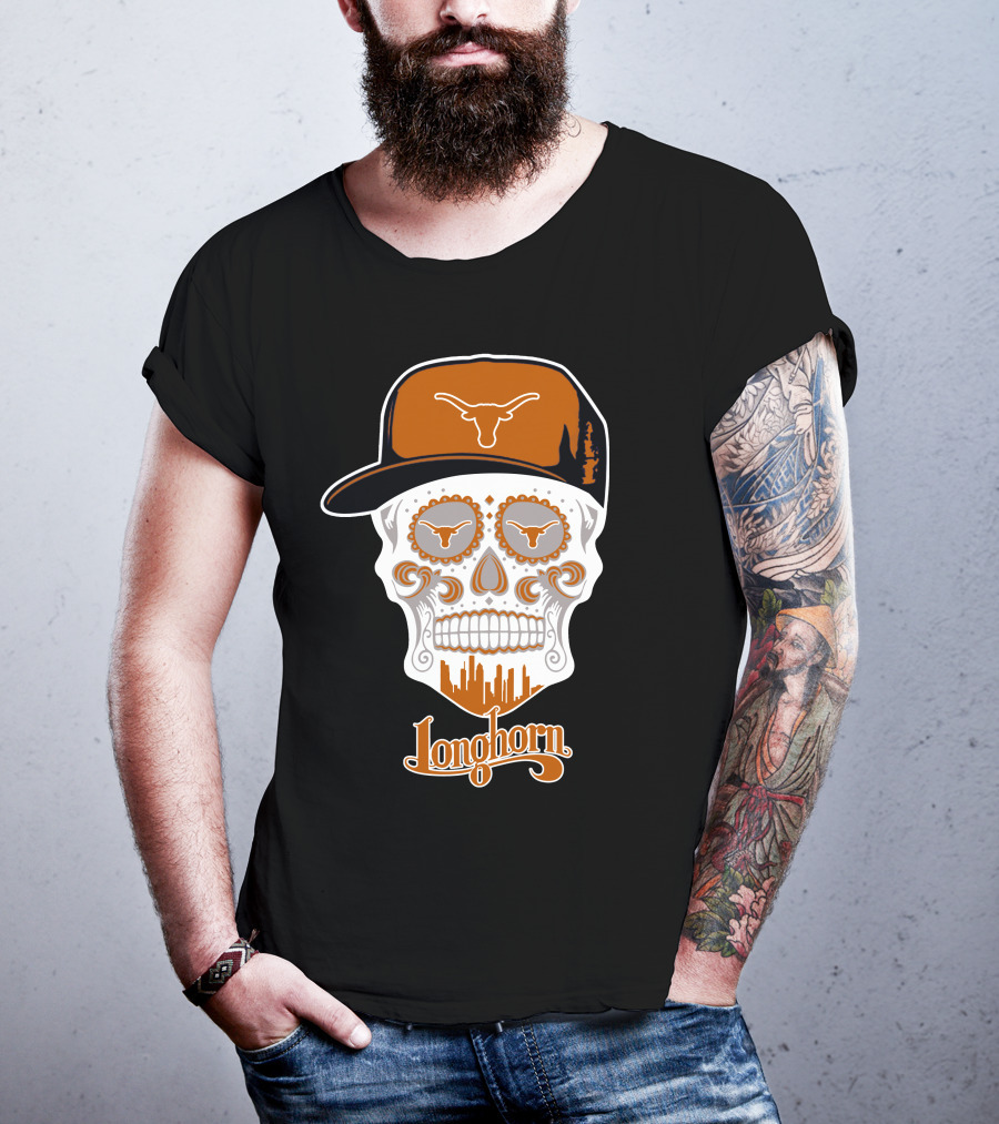 Longhorn Skull Texas Baseball Hat T-Shirt