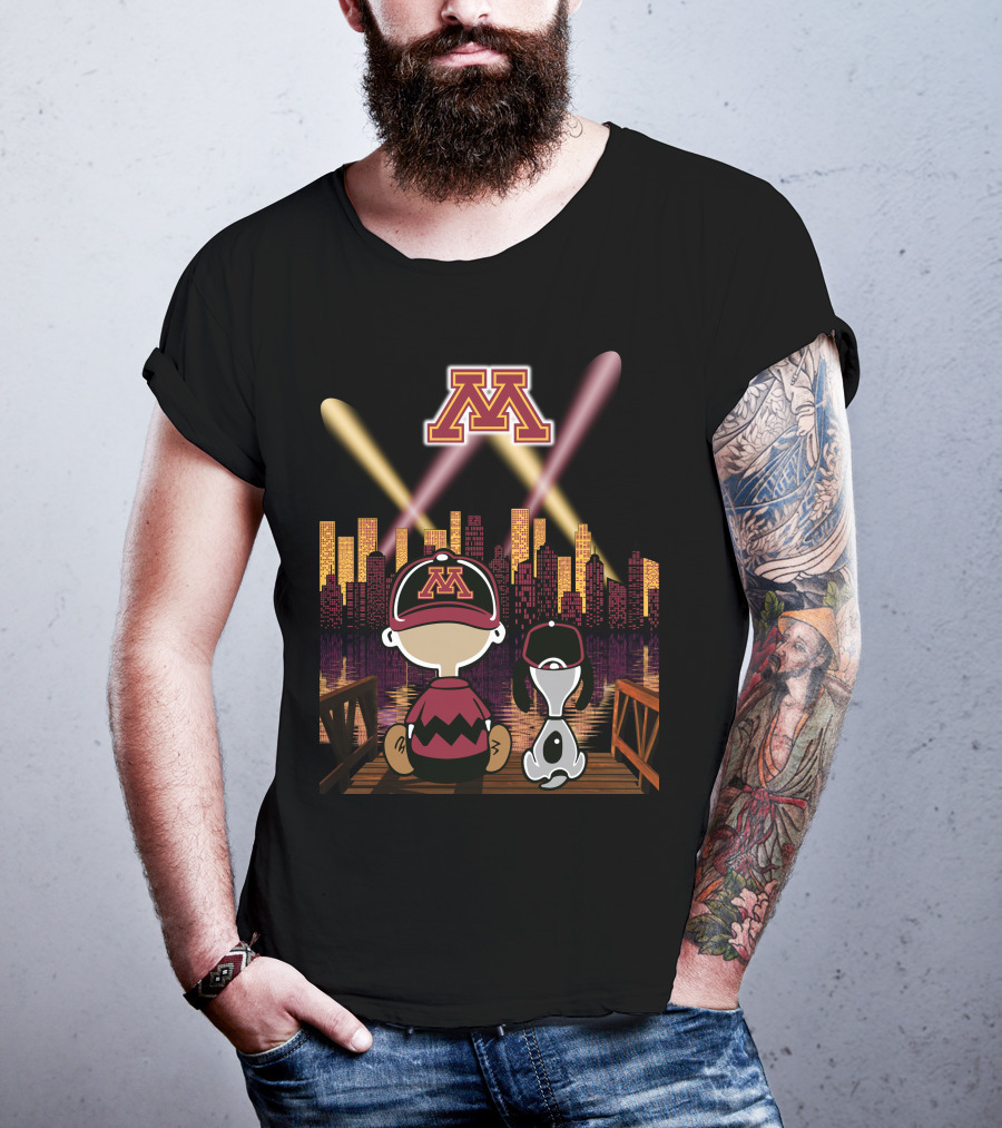 Minnesota Golden Gophers City Skyline Night Lights T-Shirt