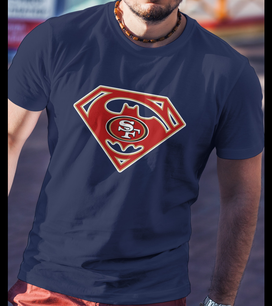 San Francisco 49ers Batman Superman Logo Mix T-Shirt