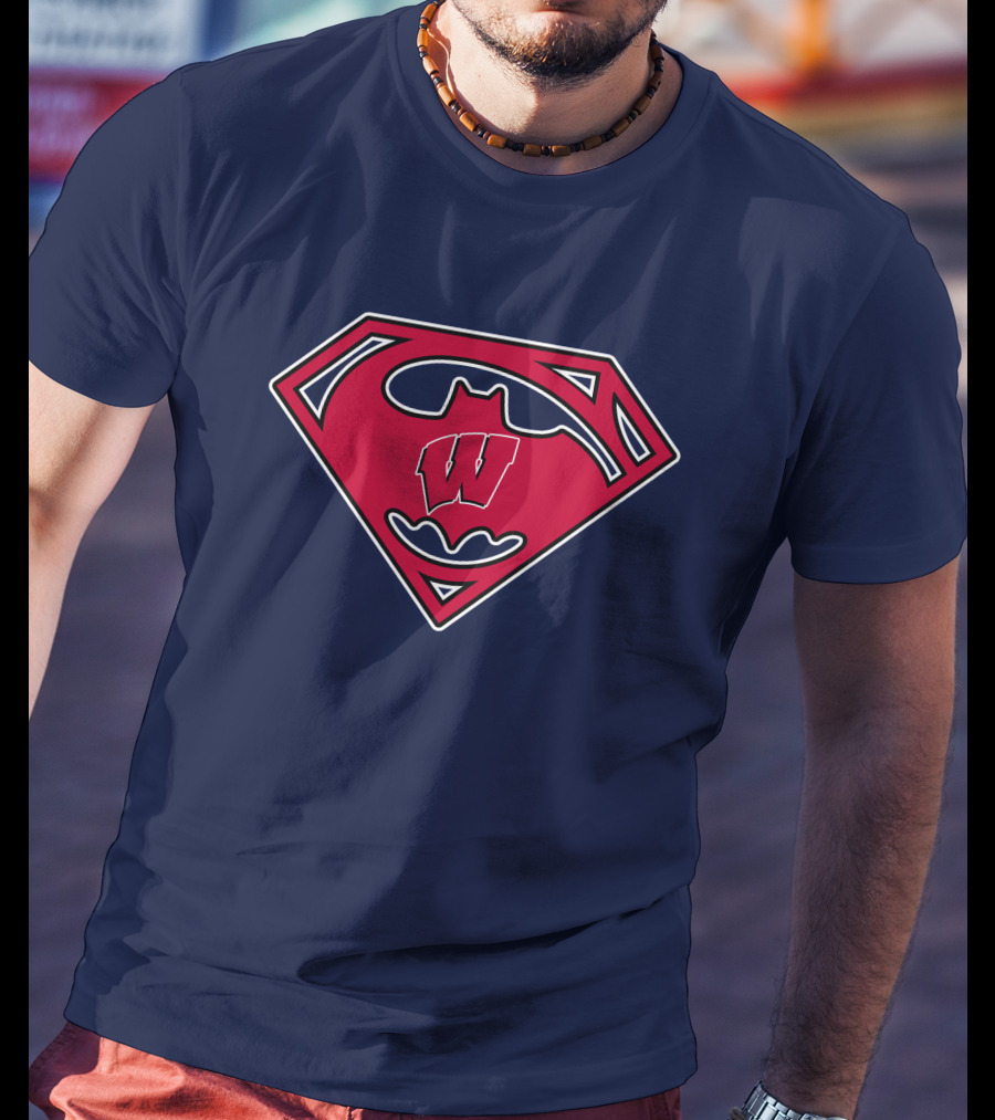 Wisconsin Badgers Superman Logo Fusion T-Shirt