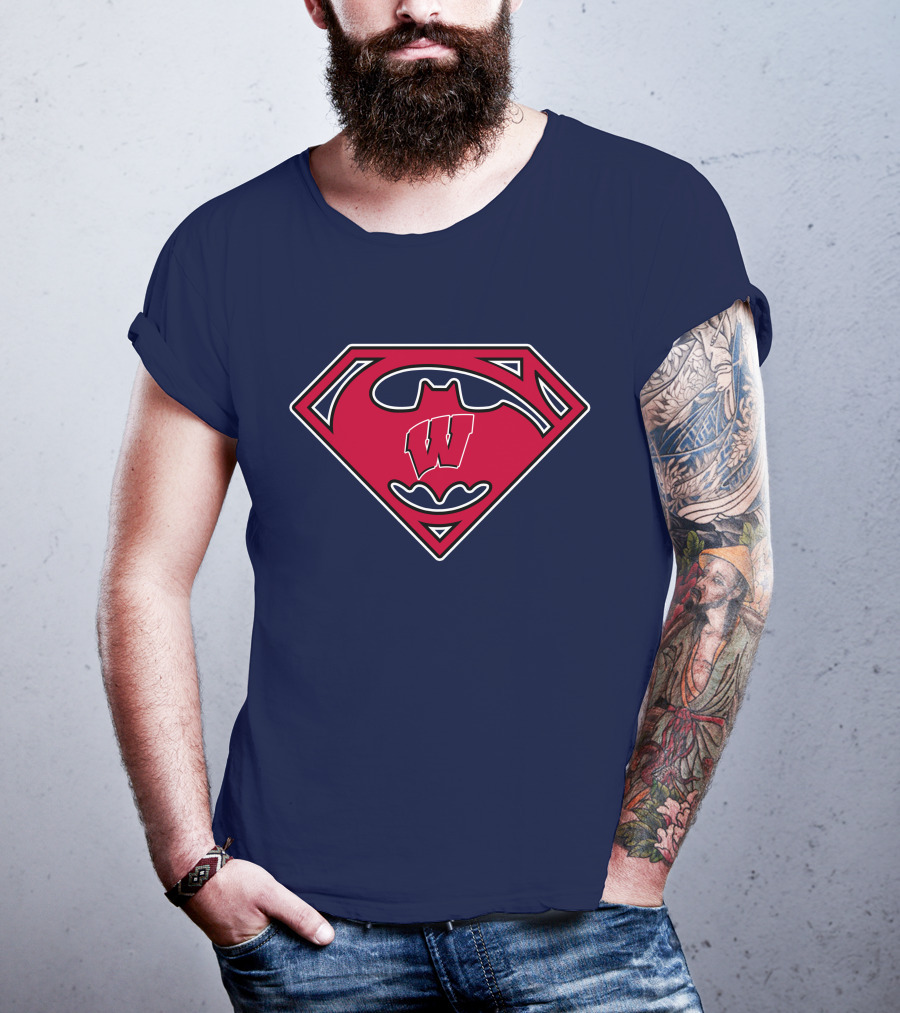 Wisconsin Badgers Superman Logo Fusion T-Shirt
