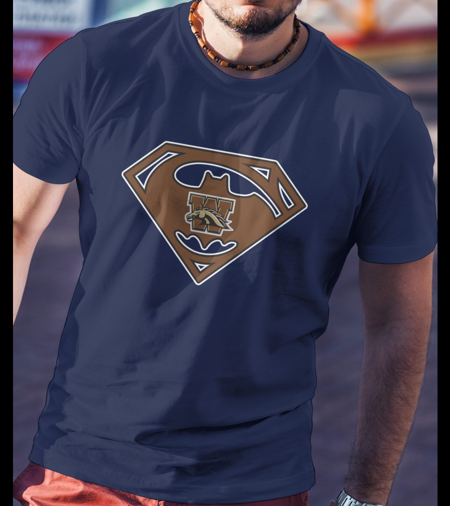 Western Michigan Broncos Superman Batman Logo Mashup T-Shirt