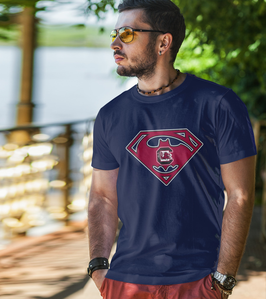 Superhero Shield South Carolina Gamecocks T-Shirt