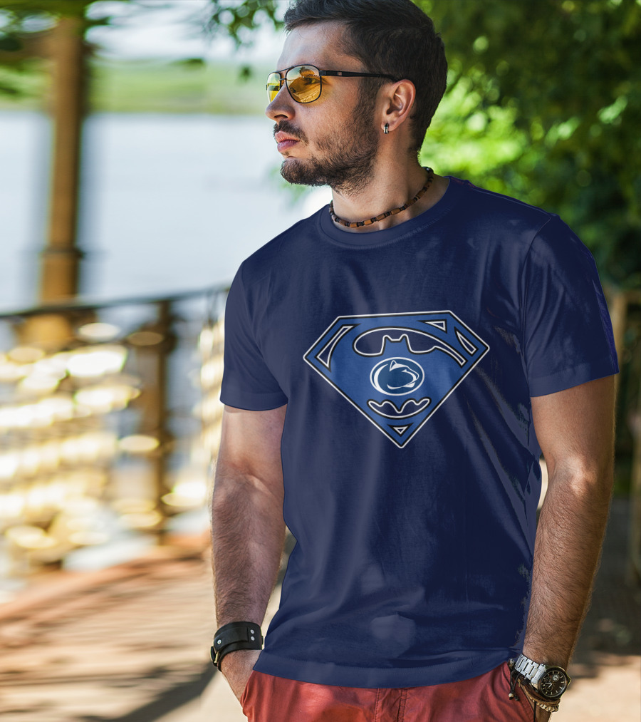 Penn State Nittany Lions Batman Superman Mashup T-Shirt