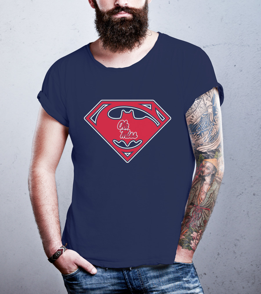 Ole Miss Rebels Superman Batman Mashup T-Shirt
