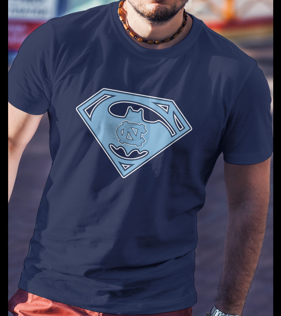 North Carolina Tar Heels Superman Batman Logo Mashup T-Shirt
