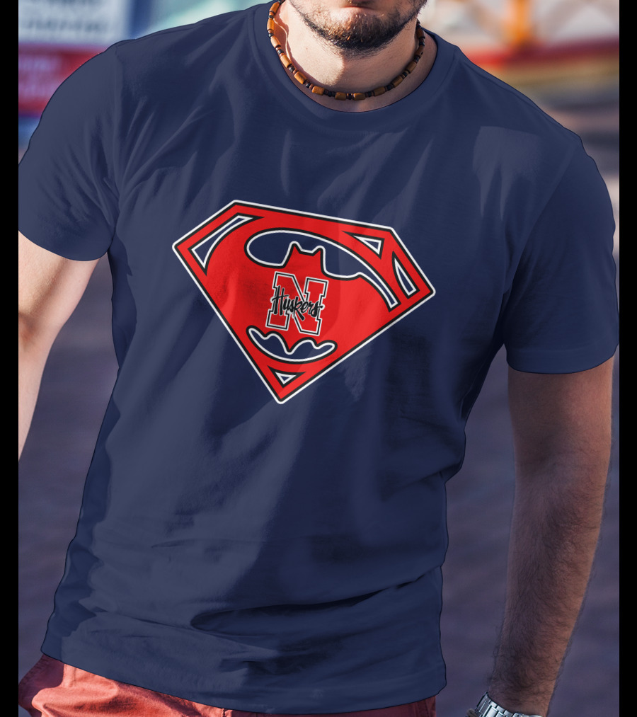 Superman Nebraska Huskers Logo T-Shirt