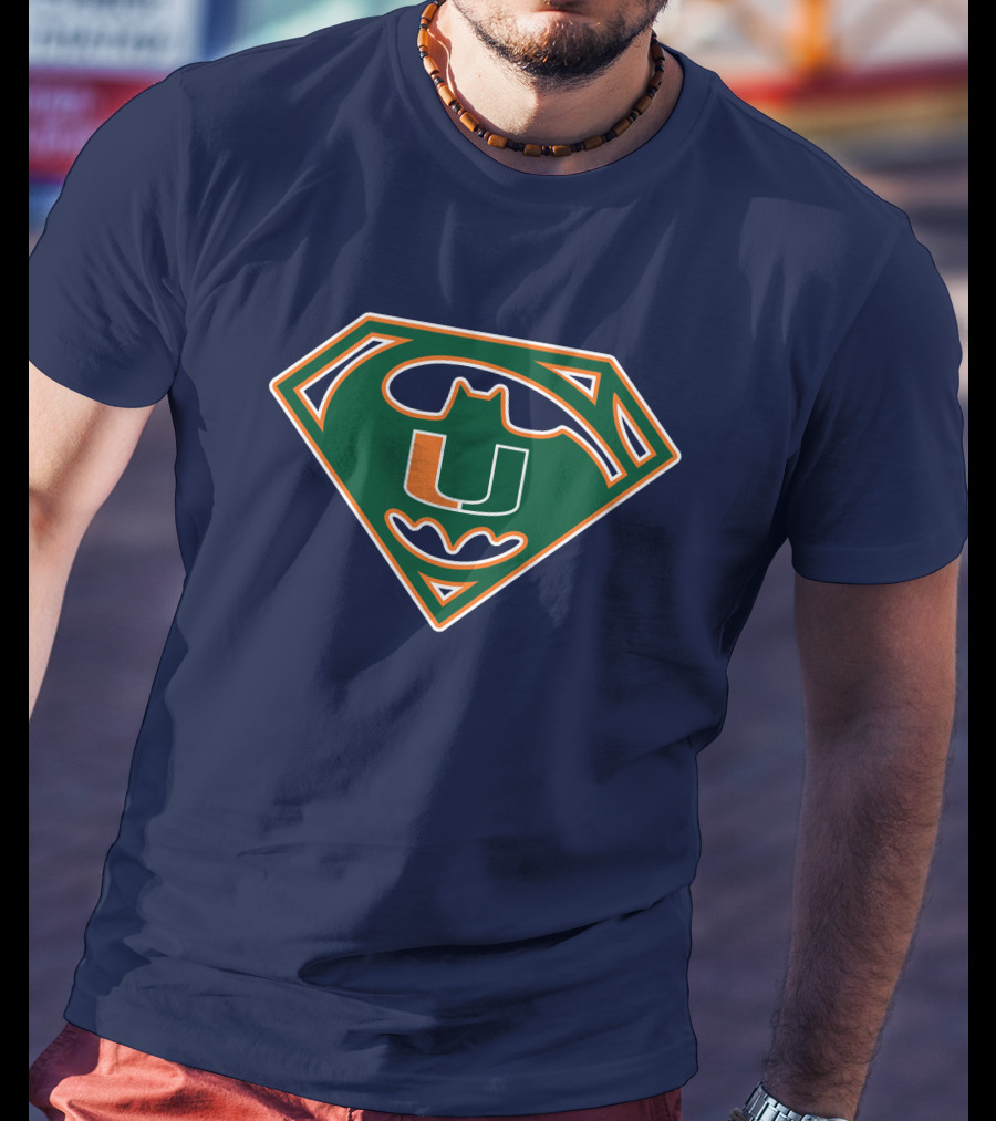 Miami Hurricanes U Logo Bat Signal Hero T-Shirt