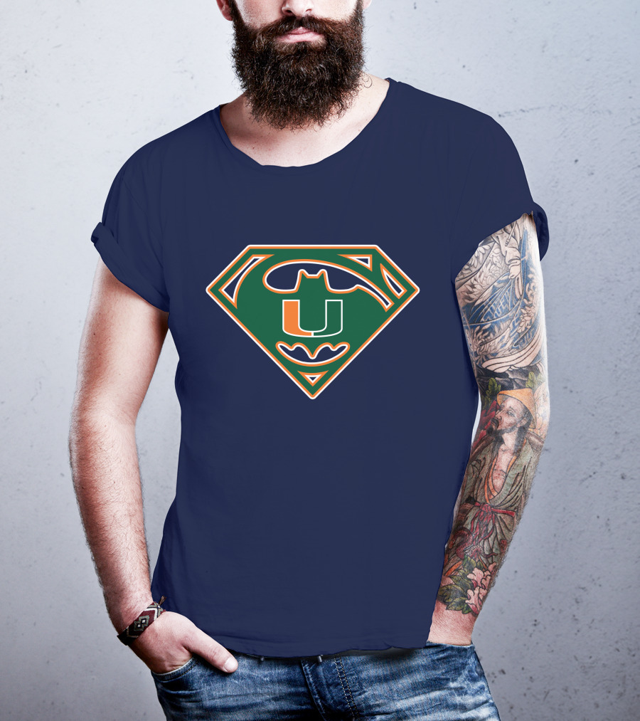 Miami Hurricanes U Logo Bat Signal Hero T-Shirt