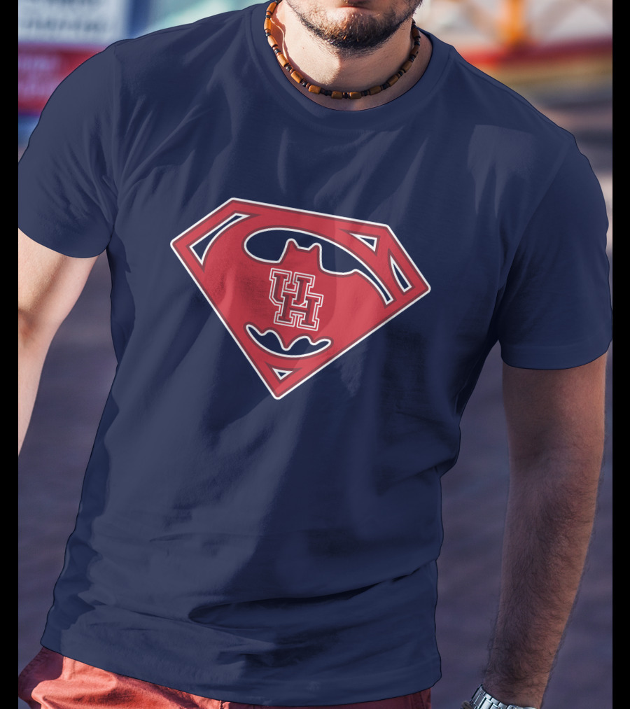 Houston Cougars Uh Logo Fusion With Superhero T-Shirt
