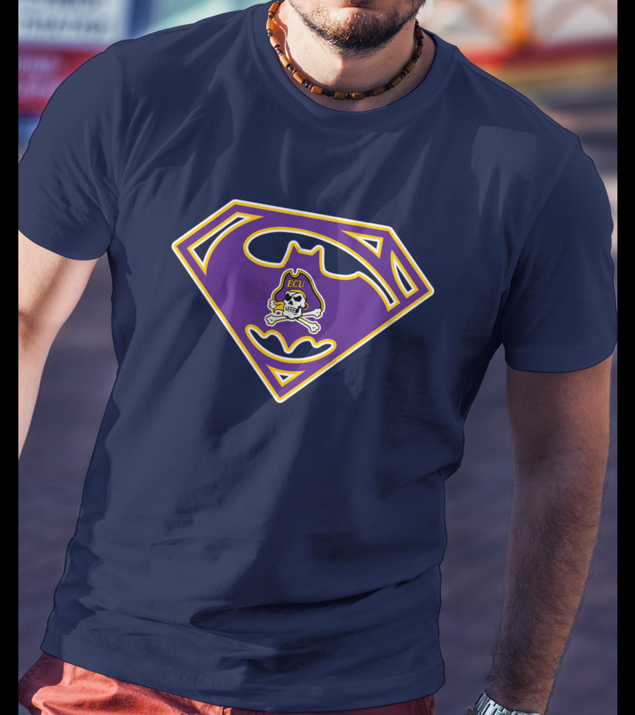 Ecu Pirates Logo With Superhero T-Shirt